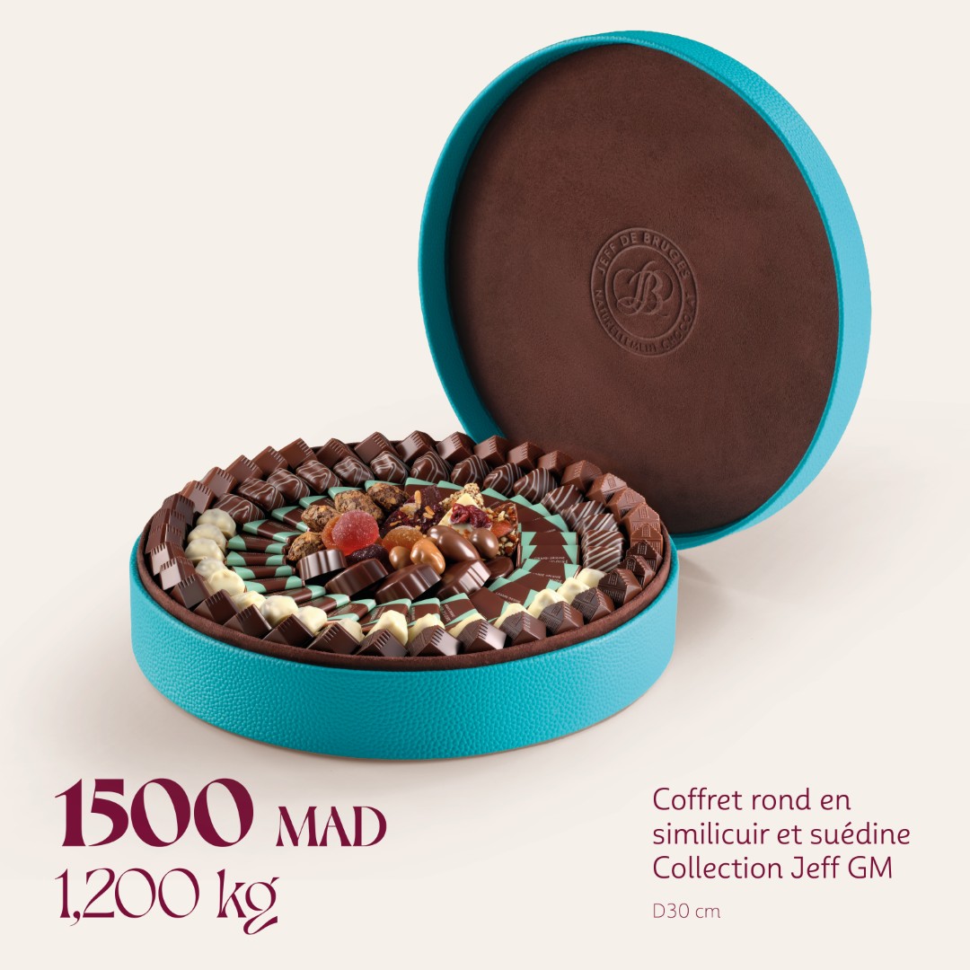 Coffret rond en similicuir et suédine Collection Jeff